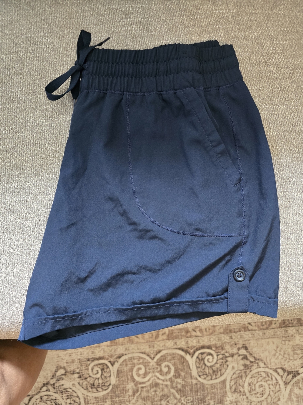 RBX Navy Active Elastic-Waist Mini Skort with Drawstring